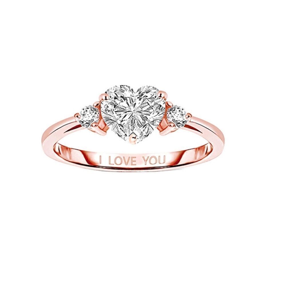 GENEVIVE 18K Rose Gold Vermeil Ring